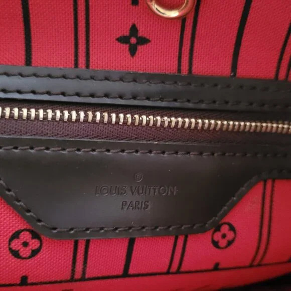 Louis Vuitton Neverfull MM tote bag in Damier Ebene canvas with brown leather tr - Picture 8 of 11